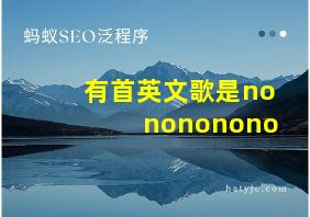 有首英文歌是nonononono