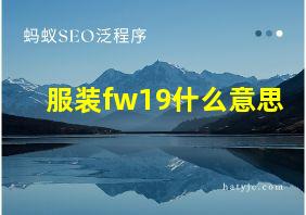 服装fw19什么意思