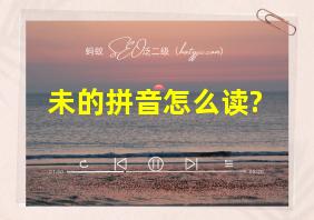 未的拼音怎么读?