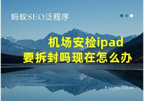 机场安检ipad要拆封吗现在怎么办