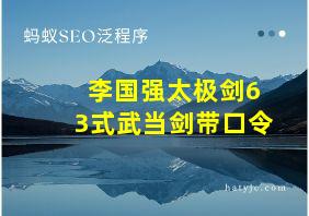 李国强太极剑63式武当剑带口令