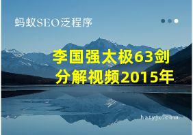 李国强太极63剑分解视频2015年