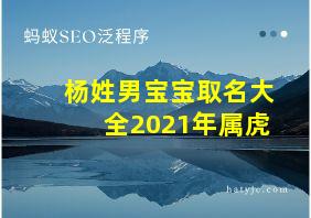 杨姓男宝宝取名大全2021年属虎