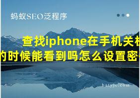 查找iphone在手机关机的时候能看到吗怎么设置密码