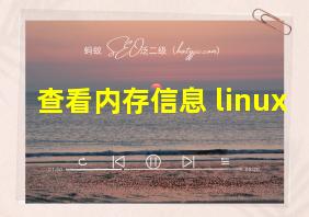 查看内存信息 linux