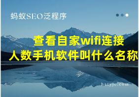 查看自家wifi连接人数手机软件叫什么名称