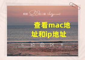 查看mac地址和ip地址