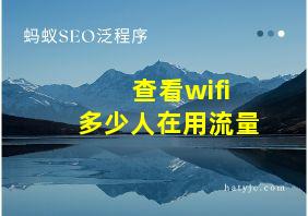 查看wifi多少人在用流量