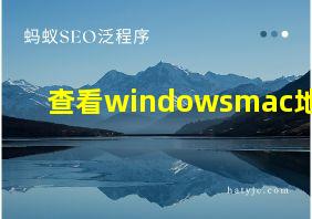 查看windowsmac地址