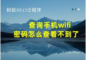 查询手机wifi密码怎么查看不到了