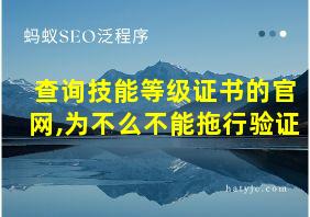 查询技能等级证书的官网,为不么不能拖行验证