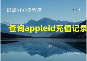 查询appleid充值记录