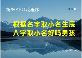 根据名字取小名生辰八字取小名好吗男孩