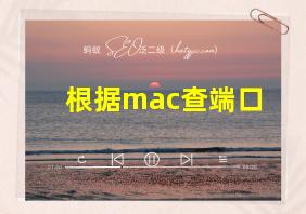 根据mac查端口