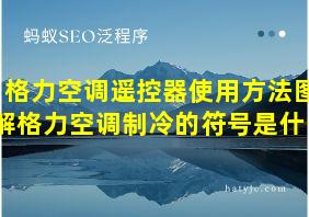 格力空调遥控器使用方法图解格力空调制冷的符号是什么