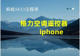 格力空调遥控器 iphone