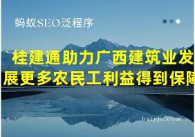 桂建通助力广西建筑业发展更多农民工利益得到保障