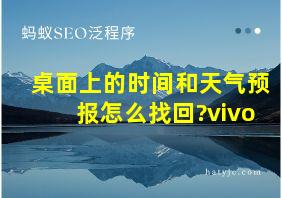 桌面上的时间和天气预报怎么找回?vivo