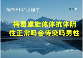 梅毒螺旋体体抗体阴性正常吗会传染吗男性