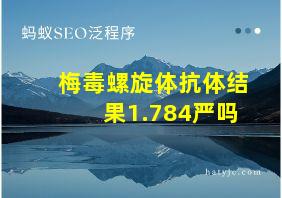 梅毒螺旋体抗体结果1.784严吗