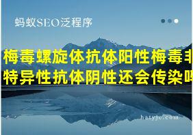 梅毒螺旋体抗体阳性梅毒非特异性抗体阴性还会传染吗