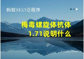 梅毒螺旋体抗体1.71说明什么