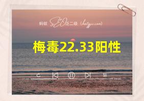 梅毒22.33阳性