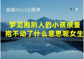 梦见抱别人的小孩很重抱不动了什么意思呢女生