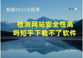 检测网站安全性高吗知乎下载不了软件