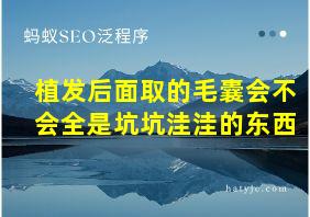 植发后面取的毛囊会不会全是坑坑洼洼的东西