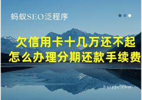 欠信用卡十几万还不起怎么办理分期还款手续费