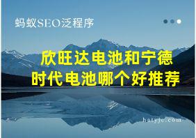 欣旺达电池和宁德时代电池哪个好推荐