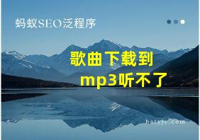 歌曲下载到mp3听不了