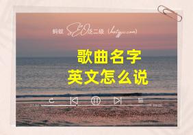 歌曲名字英文怎么说