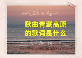 歌曲青藏高原的歌词是什么