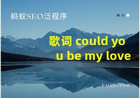 歌词 could you be my love