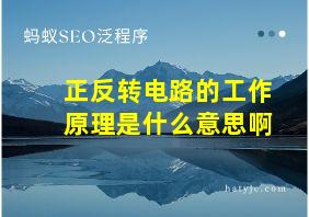 正反转电路的工作原理是什么意思啊