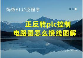 正反转plc控制电路图怎么接线图解