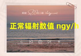 正常辐射数值 ngy/h