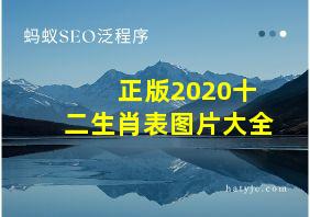 正版2020十二生肖表图片大全