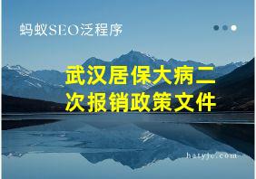 武汉居保大病二次报销政策文件