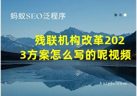 残联机构改革2023方案怎么写的呢视频