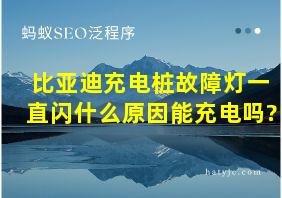 比亚迪充电桩故障灯一直闪什么原因能充电吗?