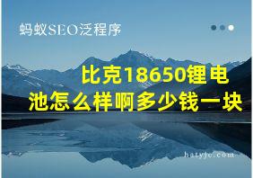 比克18650锂电池怎么样啊多少钱一块