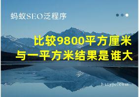 比较9800平方厘米与一平方米结果是谁大