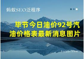 毕节今日油价92号汽油价格表最新消息图片