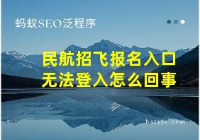 民航招飞报名入口无法登入怎么回事