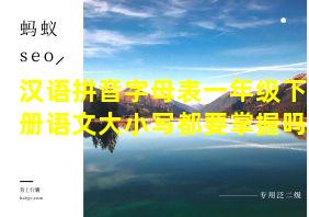 汉语拼音字母表一年级下册语文大小写都要掌握吗