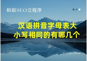 汉语拼音字母表大小写相同的有哪几个