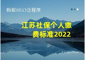 江苏社保个人缴费标准2022